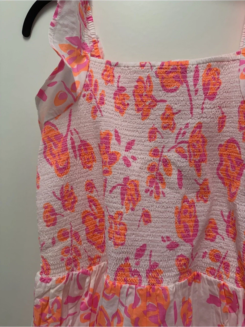 NWT Vineyard Vines Pink and Orange Floral Sundress with Ruffle Straps